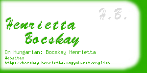 henrietta bocskay business card